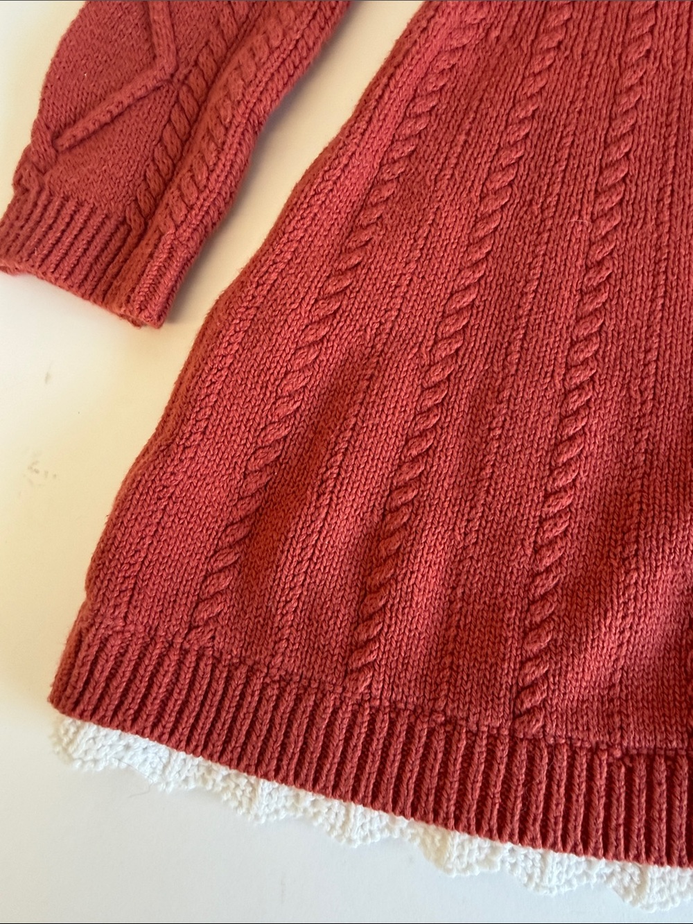 Cupcakes and Cashmere Toddler's Daisy Coral Cable Knit Sweater Dress - Picture 5 of 14